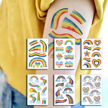 New Cartoon Stickers Colorful Graffiti Rainbow Temporary Tattoo For Children Kids Waterproof  Tattoo Sticker Girl Baby Body Art 2024 - buy cheap