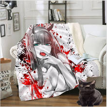 3D Print Anime Darling In The Franxx Blanket Hiro Fleece Travel Quilt Sofa Keep Warm Throw Plush Blankets Bedspread Duvet B121 2024 - buy cheap