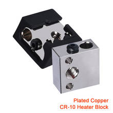 CR10-Bloque de calentador de cobre plateado de alta calidad, MK8, calcetín de silicona para impresora 3D, Hotend, Ender3, CR10, Micro boquilla Suiza 2024 - compra barato