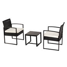 Oshion Outdoor Balcony Terrace Three-piece Rattan Mini Leisure Set-Black 2024 - buy cheap