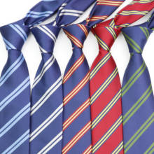 Men's Stripe Ties Fashion Necktie Classic Red Royal Blue Wedding Party Shirt Dress Tie Jacquard Woven Neckties Gift For Men 2024 - buy cheap