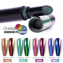 Espelho mágico unhas em pó almofada caneta arte do prego glitter efeito laser holográfico sólido cromo pigmentos diy design decoração do prego 2024 - compre barato