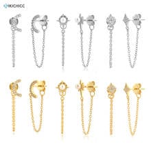 KIKICHICC-pendientes de plata de ley 925 con forma de flor de nieve, joyería de moda, Luna, perla, cadena larga de 53cm, Piercing, 2021 2024 - compra barato