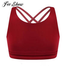 Kids Girls Yoga Shirts Sport Dancing Tops Sleeveless Straps Criss Cross Back Gym Workout Vest Top Yoga Tanks Shirt Activewear 2024 - buy cheap