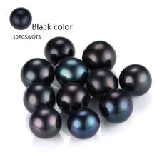 Dainashi Black AA Loose Pearls, 10pc/Lot Near Round Genuine Freshwater Oyster Pearls, Jewelry Making Beads For DIY 2020 2024 - buy cheap