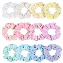 Free shipping fashion Macaron 12 colors set women scrunchies solid girl's hair bands Ponytail Holder Hair accessories 2024 - buy cheap