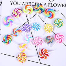 10pcs/lot Cute Lollipop rubber cartoon flatback DIY rainbow hair bow accessories shower decoration Center Craft 2024 - buy cheap