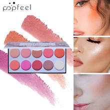 Popfeel-conjunto de maquiagem fosca com 10 cores, blush, pó, natural, base, pigmento nude, cosméticos, blush, maquiagem 2024 - compre barato