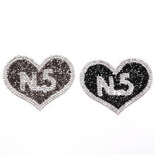 Rhinestone Diamand Iron on Patches for Clothes Applique Diy Patch Heart Applique Heart Patch Letter Patch Parches Para La Ropa 2024 - buy cheap