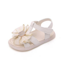 CUZULLAA Children Elegant Silk Butterfly-Knot Beach Sandals Summer Shoes For Baby Kids Girls Princess T-Strap Sandals Size 21-30 2024 - buy cheap