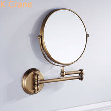 Makeup Mirror Bathroom Wall Mounted 3X Magnifying Mirrors Round Antique Gold Shaving Mirror 8 Inch Double Sides Folding Mirror 2024 - buy cheap