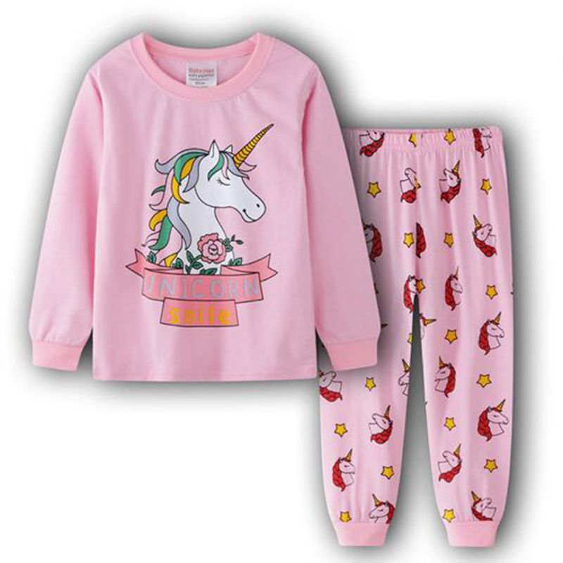pijama de manga larga Conjunto de pijama para niñas y niñas ropa de dormir con estampado de abejas ropa de dormir para niños de 1 a 7 años unicornio 2 piezas