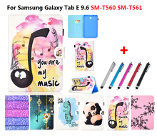 SM-T560 Music Case Fashion Clock Fundas For Smasung Galaxy Tab E 9.6 T560 SM-T561 T560 Tablet Cover For Samsung Tab E 9.6 Case 2024 - buy cheap