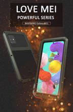 Love mei capa de vidro temperado para celular, poderosa capinha de metal à prova de sujeira para samsung galaxy a51 a71 a41 + 2024 - compre barato