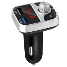 Автомобильный FM-трансмиттер, Bluetooth 5,0, беспроводной аудиоприемник, mp3-модулятор, 2 USB-порта, быстрая зарядка 2024 - купить недорого