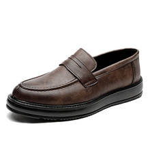 Sapatos sociais clássicos de couro masculinos, sapatos de dedo redondo oxford 2024 - compre barato