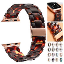Correa de resina para Apple Watch, 44mm, iwatch Series 6, 5, 4, 3, 2, 1, accesorios para reloj de pulsera de 42mm, bucle de 38mm, reemplazo de pulsera de 40mm 2024 - compra barato