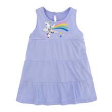 Little Maven New Summer Kids Blue Rose O-neck Star Sequin Pegasus Appliques Girls 2-7yrs Sleeveless Cotton Knitted  Vest Dresses 2024 - buy cheap