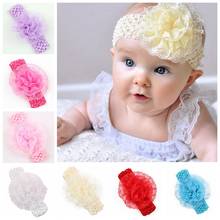 Nishine Baby Girls Lace Rose Flower Headband with Elastic Crochet Wide Hair Bands Newborn Infant Photo Props Hair Accessories 2024 - buy cheap