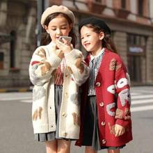 Autumn Winter Girls Knit Sweater Letter Embroidery Long Sleeve Pullovers Baby Kids Warm Cardigan Knitwear 5-14y Child Knit Coats 2024 - buy cheap