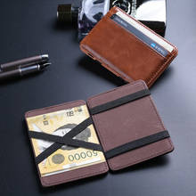 Billetera mágica delgada para hombre, monedero pequeño plegable con diseño Simple, ranuras para tarjetas de crédito, soporte para efectivo, de marca, nuevo 2024 - compra barato