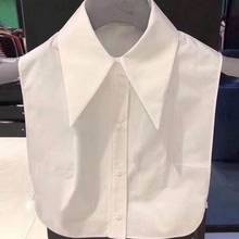 Женская элегантная хлопковая рубашка с отстегивающимся воротником с острым отворотом 2020 2024 - купить недорого
