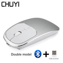 Bluetooth 4.0 Wireless 2.4G Mouse Rechargeable Ultra Thin Mause Silent Aluminum Alloy Ergonomic USB Optical Mice For PC Laptop 2024 - buy cheap