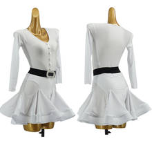 Adult&Kids Size Latin Dance Dress Prom Wedding White Dress Elegant Dance Clothes Women Girls Performance Practice Wear 1585 2024 - buy cheap