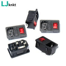 5PCS AC-01 3-pin red rocker switch 10A 250V incoming line AC power socket fuse plug connector 2024 - buy cheap