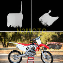 White Front Name Number Plate Holder Supermoto Number Board For Honda CRF250R CRF450R CRF 250 450 R Dirt Bike Motocross Enduro 2024 - buy cheap