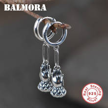 BALMORA Original 100% 925 Silver Lotus Bergamot Earring For Women Girls Hollow Vintage Earrings Dangler Daily Jewelry Gift 2024 - buy cheap