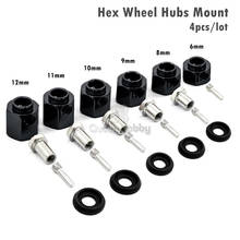 4PCS 6/8/9/10/11/12mm Thick 12mm Hex Wheel Hubs Mount with Screw Needle for 1:10 RC Crawler Traxxas TRX4 TRX-4 2024 - buy cheap