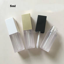 5ml Square Plastic Clear Liquid Lipstick Packing Bottle Empty White/Gold/Black Cap Lip gloss Matte Tubes Cosmetic Containers 2024 - buy cheap