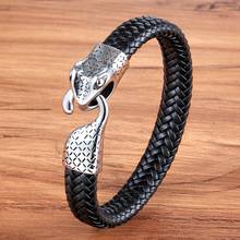 Punk Style Special Accessories Stainless Steel Men's Leather Bracelet As Handsome Boy Luxury Jewelry Birthday Gift DIY Size 2024 - buy cheap
