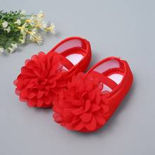 Sapatos de princesa para bebês, calçados infantis para recém-nascidos, com laço floral, casual, vermelho e rosa 2024 - compre barato