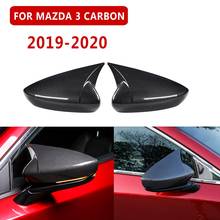 Pcmos углеродное волокно ABS рамка для зеркала заднего вида, подходит для 2019 2020 Mazda 3, зеркальные накладки, наклейки, внешние части, Стайлинг, 2 шт. 2024 - купить недорого