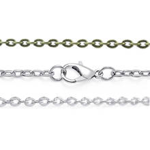 Collar de cadena cruzada para hombre, cadena de eslabones largos de filigrana en plata, bronce antiguo, cobre, 10 Uds. 2024 - compra barato