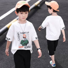 12 14 Years Old Boys' Tracksuit For Baby Boy Summer Clothing Set Cartoon Print Sport Suit Kid T-Shirt + Shorts Children Clothes 2024 - buy cheap