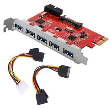5 Ports USB 3.0 Hub PCI E Card Adapter Converter with 20 Pin SATA Connector 2024 - buy cheap