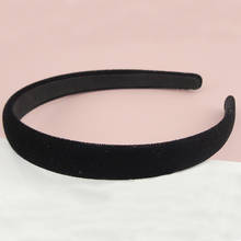 10PCS 1.5cm 2.0cm 2.5cm Black Velvet Covered Plain Plastic Headbands with black Flocking Fabric Hairbands Hair hoops for DIY 2024 - buy cheap
