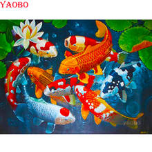 5d pintura diamante broca completa quadrado redondo japonês koi peixe carpa lótus diamante mosaico ponto cruz diamante bordado decoração 2024 - compre barato