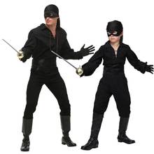 Disfraz de Zorro negro para hombre y niño, traje Unisex de superhéroe, regalo de Halloween, máscara de ojo de Robin 2024 - compra barato