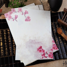 Papel de escritura de estilo chino con flores para niños, 8 unids/lote de papel de escritura para estudiantes, material de papelería para regalo 2024 - compra barato