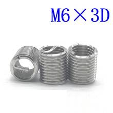 Rosca helicoidal partes do fio, 50 peças m6 * 3d de aço inoxidável enrolado parafuso helicoidal bucha m6 parafuso auto brocante ferramenta de reparo 2024 - compre barato