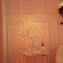 Fada luz árvore 3d lâmpada de cobre fio natal fogo 108 led night light decoração casamento para casa crianças quarto decoração interior 2024 - compre barato