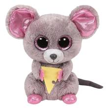 15 см Ty Beanie Boo's большой глаз набивной горох плюшевые животные серая мышь пищалка Мягкая Кукла Коллекция для мальчиков девочек Подарки на день рождения 2024 - купить недорого