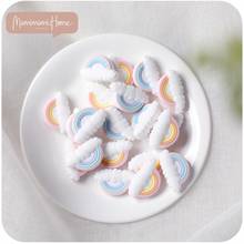 10PCS Silicone Baby Teething Beads Cartoon Cloud Rainbow Food Grade Bead Nursing Pacifier Chain Soft Chew Teethers 2024 - buy cheap