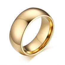 Classic Tungsten Carbide Ring 8MM Gold color Wedding Rings for Men Women High Quality 2024 - buy cheap