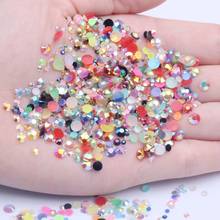 Resin Rhinestones Mixed AB Colors 2mm-6mm Flatback Nail Art Decoration Glue On Beads For Craft Jewelry Making Supplies 2024 - buy cheap