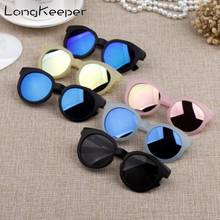 LongKeeper Mirror Lens kids sunglasses black retro children's sunglasses UV protection baby sun glasses girls boys glasses 2024 - buy cheap